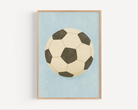 Soccer Ball Poster Sports Wall Art For Kids Room Or Nursery Football Themed Print Boys