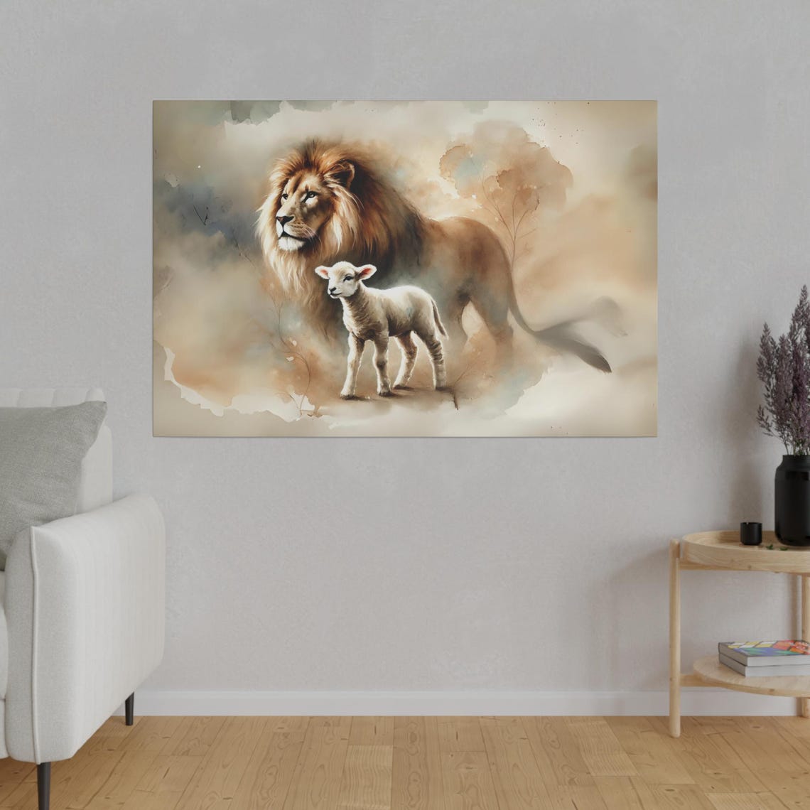 The Lion And The Lamb Matte Print Christian Artwork From Bible Stories Fast Shipping - Image 4