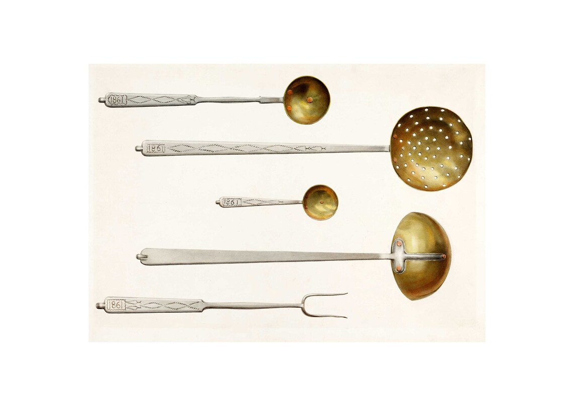 Kitchen Utensils by Fritz Boehmer Art Print