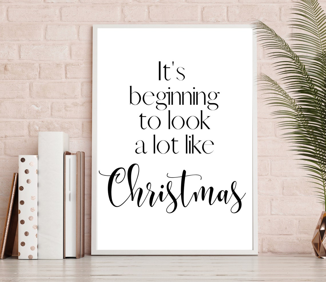Its Beginning To Look A Lot Like Christmas Elegant Script Poster