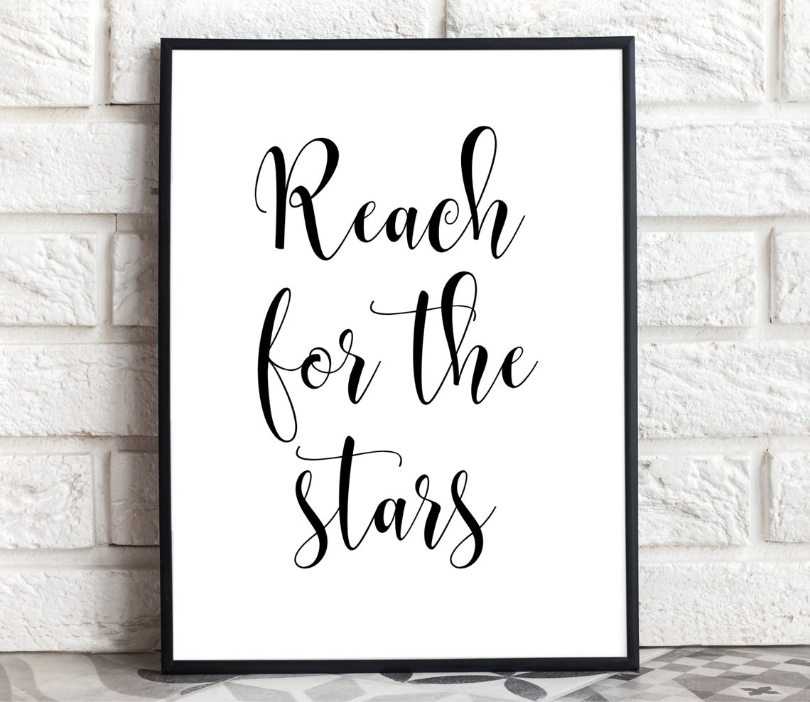 Reach For The Stars Wall Art Motivational Kids Room Print Girl Boy Bedroom Decor Children Room Wall Art Decor Instant - Image 2