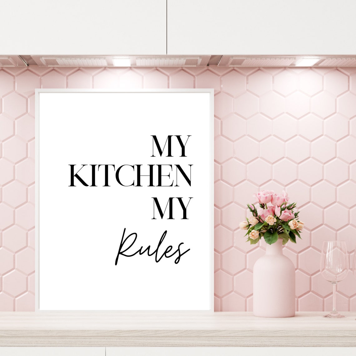 My Kitchen My Rules Bold Serif Script Funny Kitchen Quote Poster - Image 2