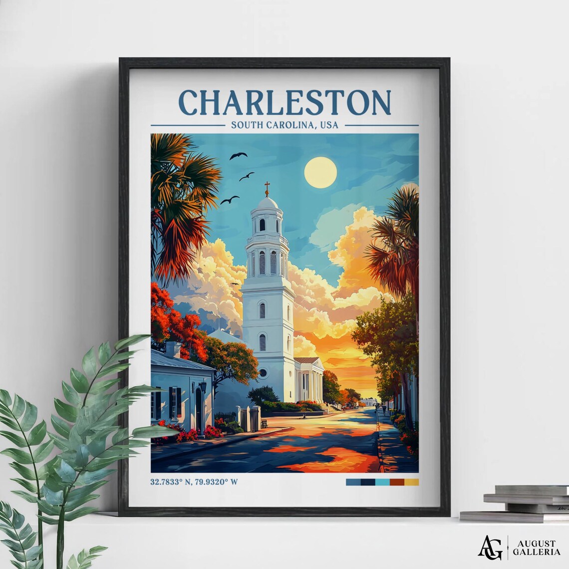 Charleston South Carolina Retro Travel Poster