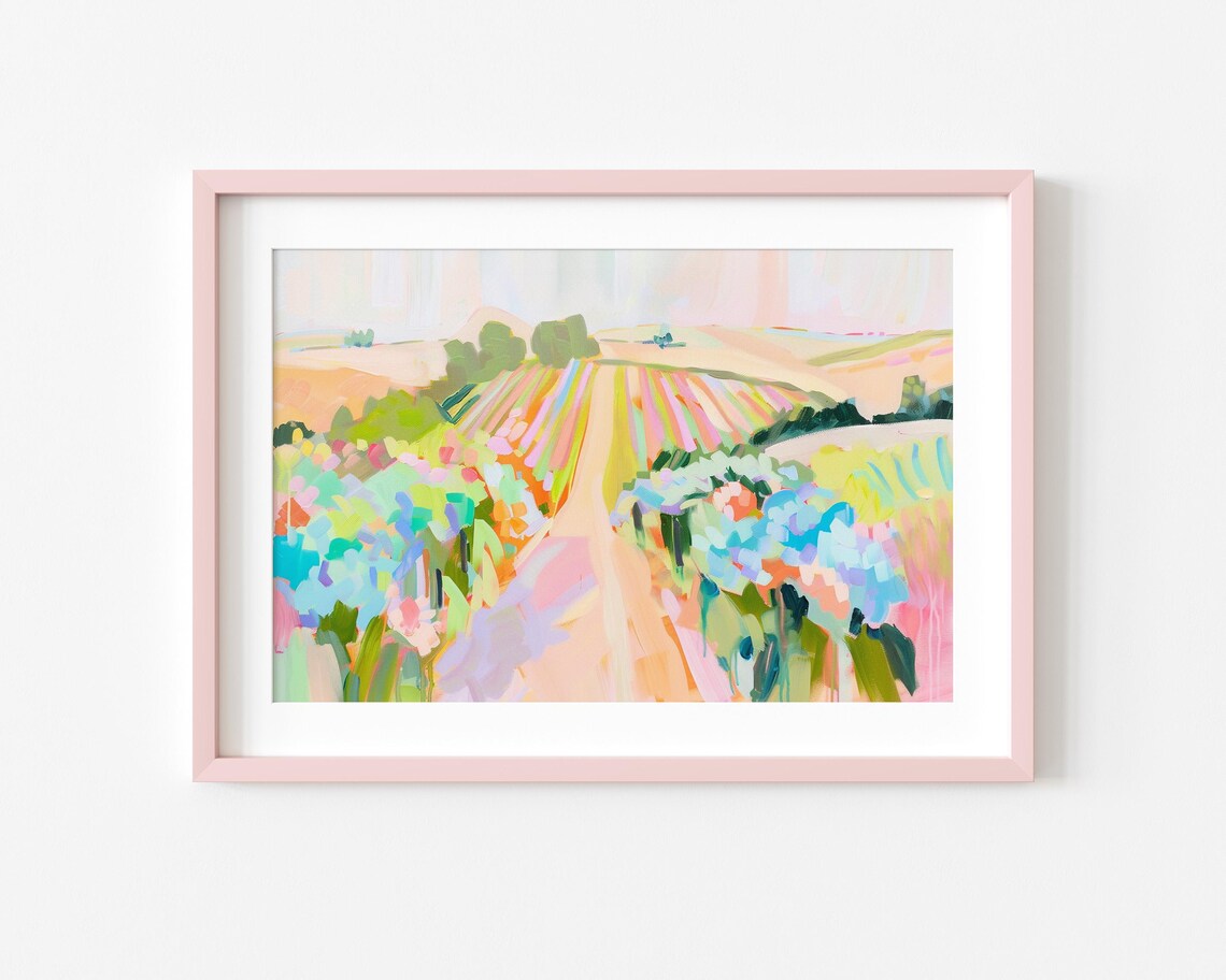 Spring Texas Hillside Path, Scenic Art Print