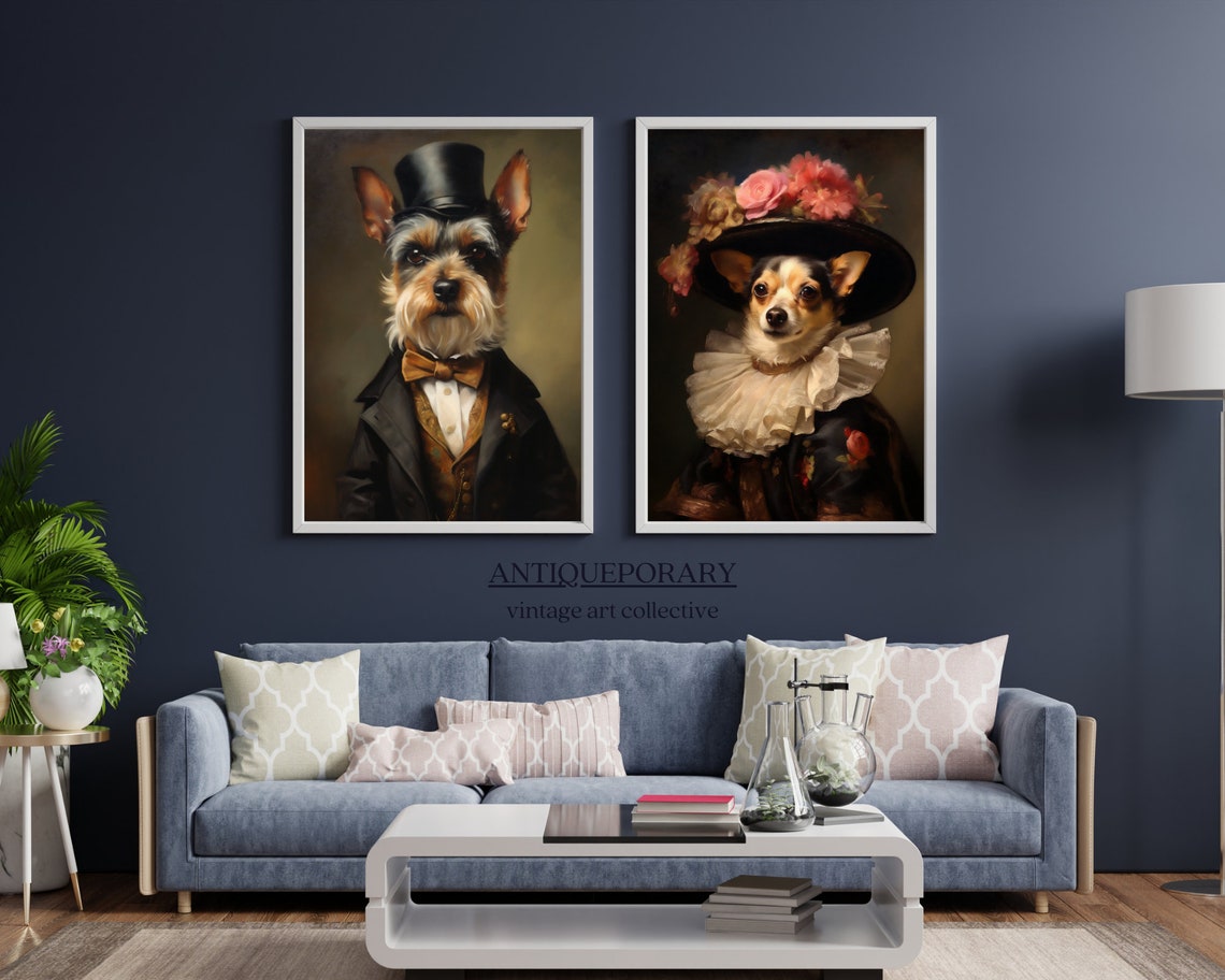 Victorian Animal Portrait Dressed Animal Print Lady Dog Poster Renaissance Animal Portraits Vintage Inspired Art Pet Portrait Gift - Image 5