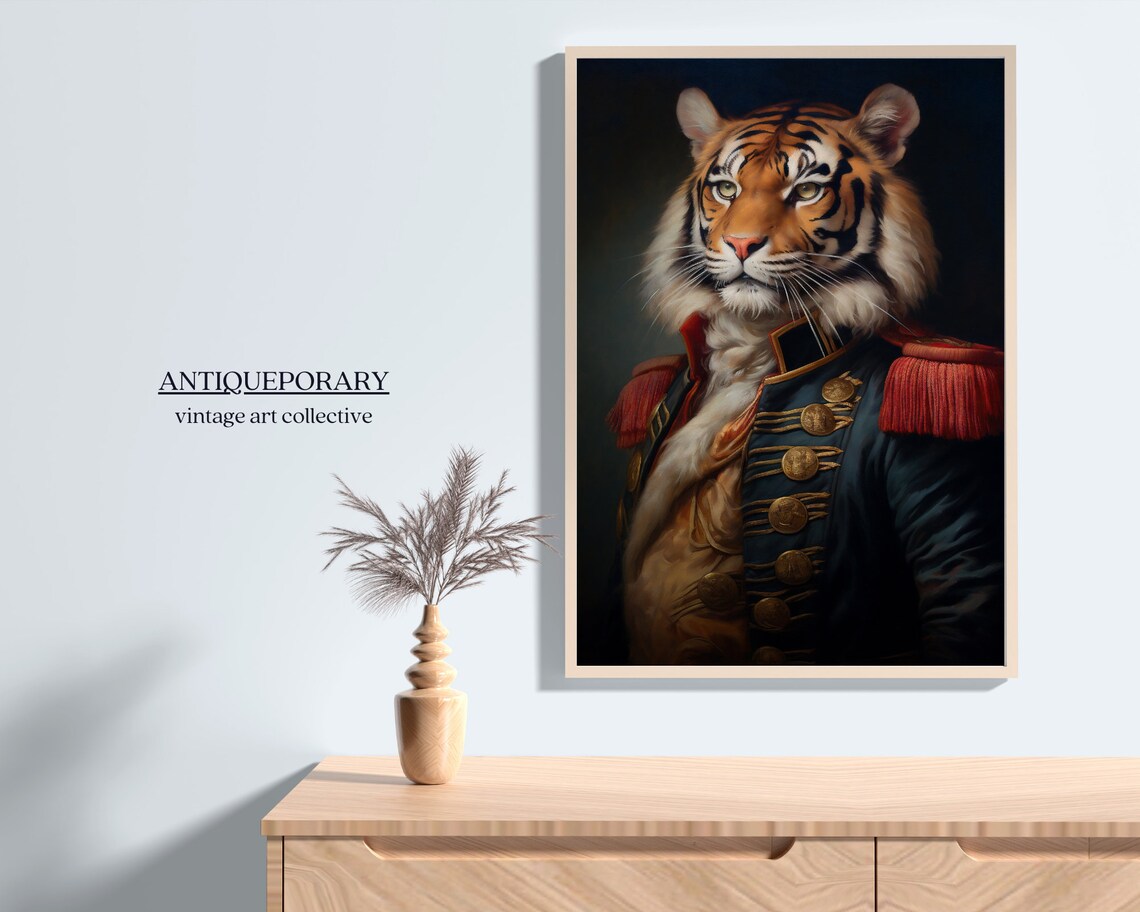 Victorian Animal Portrait Dressed Animal Print Royal Tiger Print Royal Animal Posters Renaissance Animal Portraits Vintage Inspired Art - Image 7