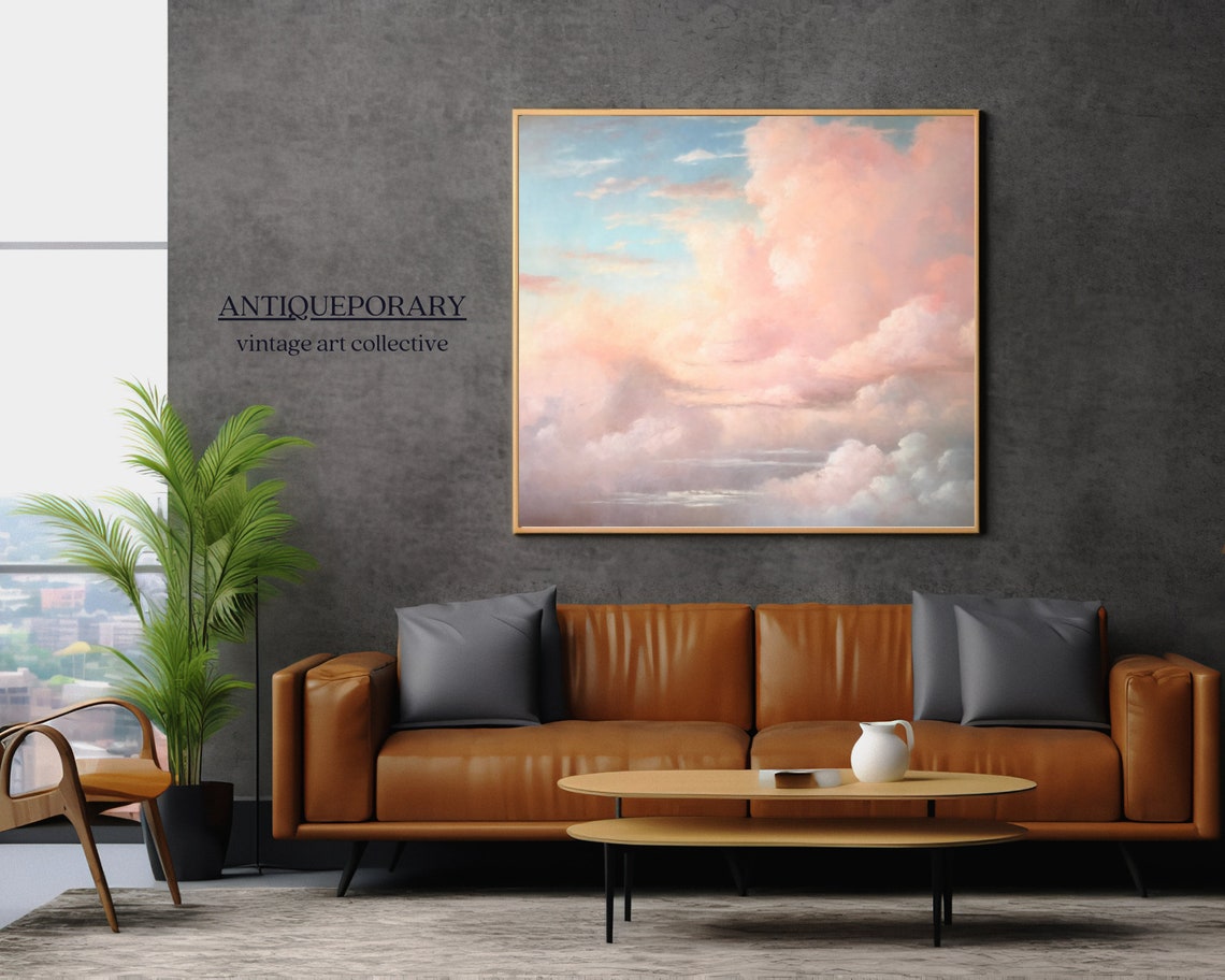 Soft Pink and Peach Cloud Sky in a Dreamy Pastel Skyscape Poster - Image 5
