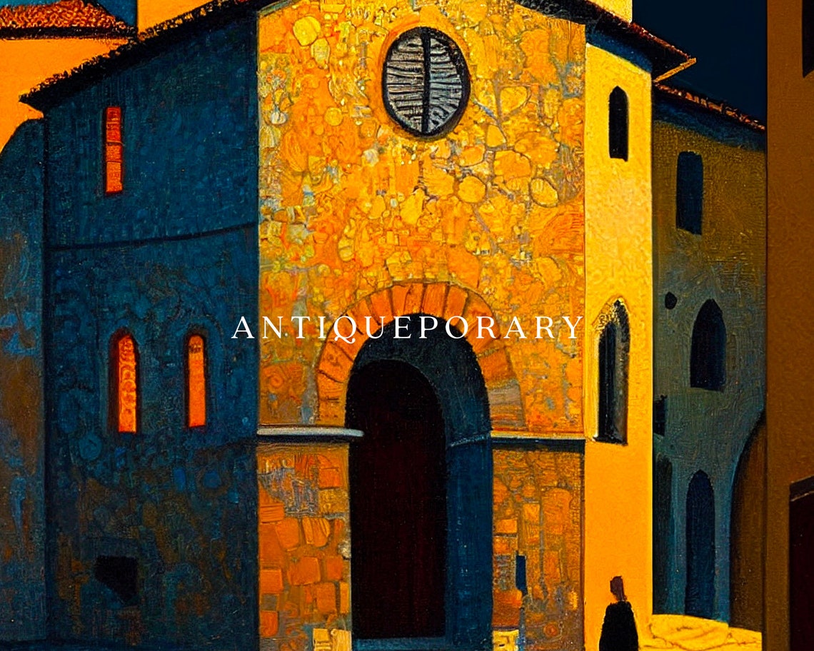 Antique Cityscape Oil Painting Vintage Architecture Painting Vintage Wall Art Moody Wall Decor Vintage Wall Art Vintage Portrait - Image 2