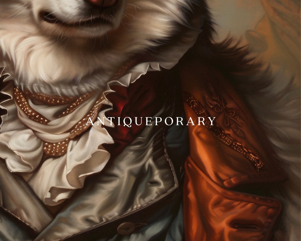 Regal Siberian Husky in Gold and Rust Coat Royal Portrait Poster - Image 2