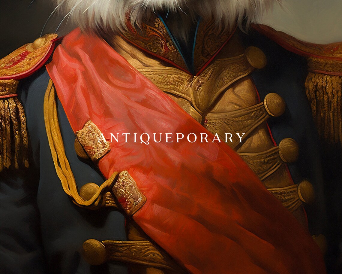 Royal Tiger Military General Uniform Epaulettes Portrait Poster - Image 2
