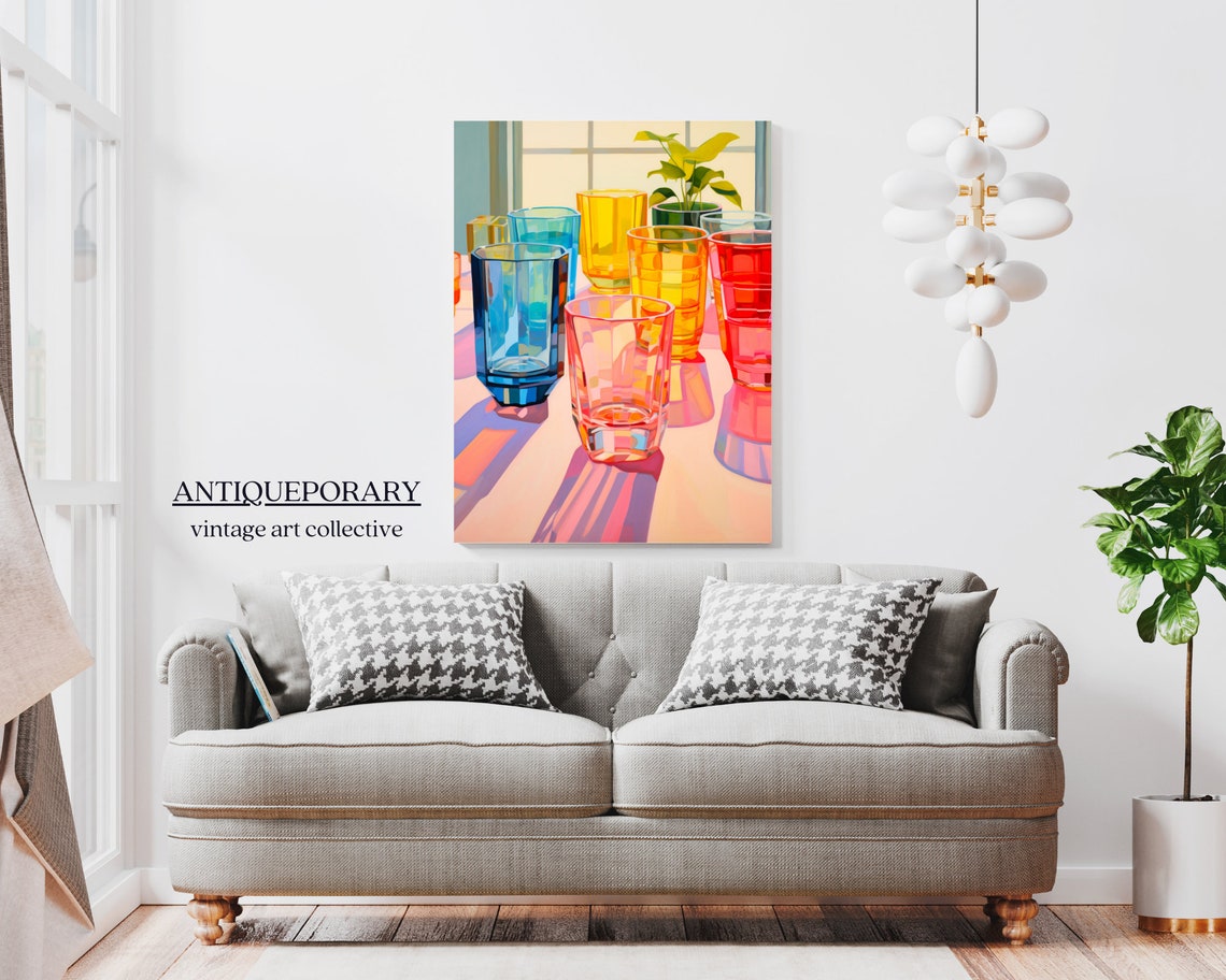 Colorful Glass Cups Sunlight Window Modern Still Life Pop Poster - Image 6