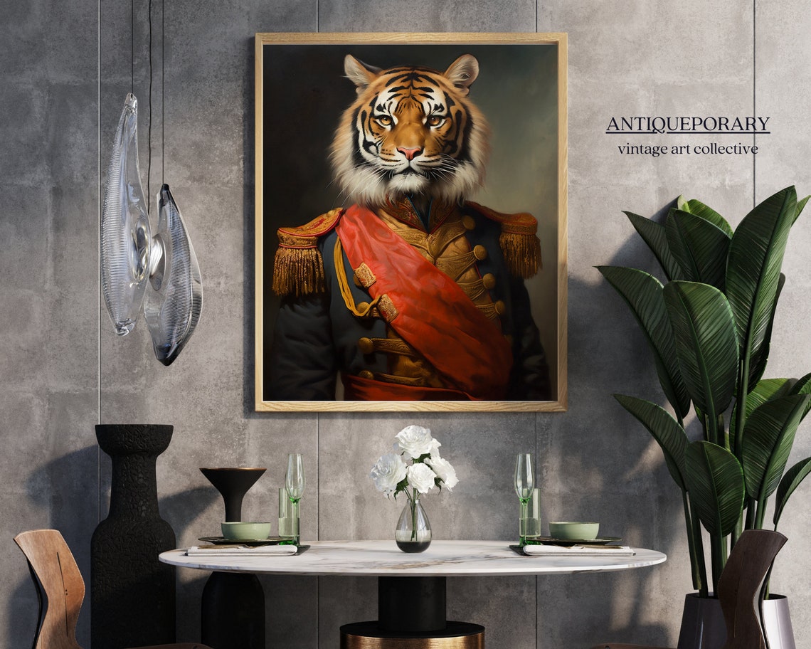 Royal Tiger Military General Uniform Epaulettes Portrait Poster - Image 7