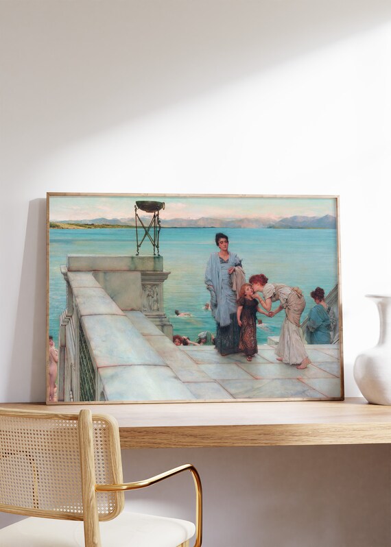 Lawrence Alma Tadema A Kiss 1891 Roman Baths Sea Terrace Poster