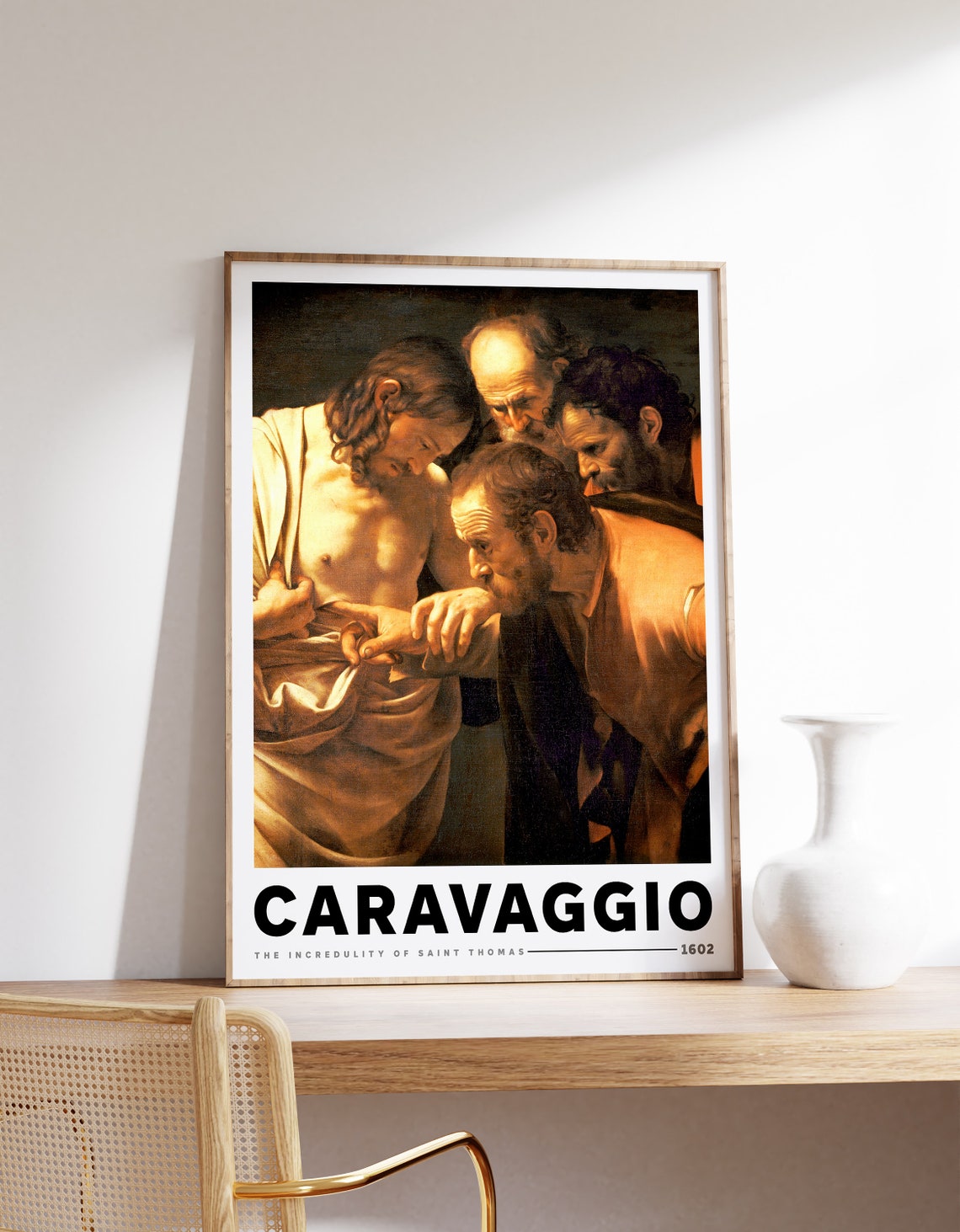 Caravaggio Incredulity of Saint Thomas 1602 Biblical Art Poster