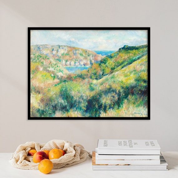 Auguste Renoir Hills Around The Bay Of Moulin Huet Guernsey 1883 Landscape Poster Wall Art Print Vintage Scenery Painting Home Decor