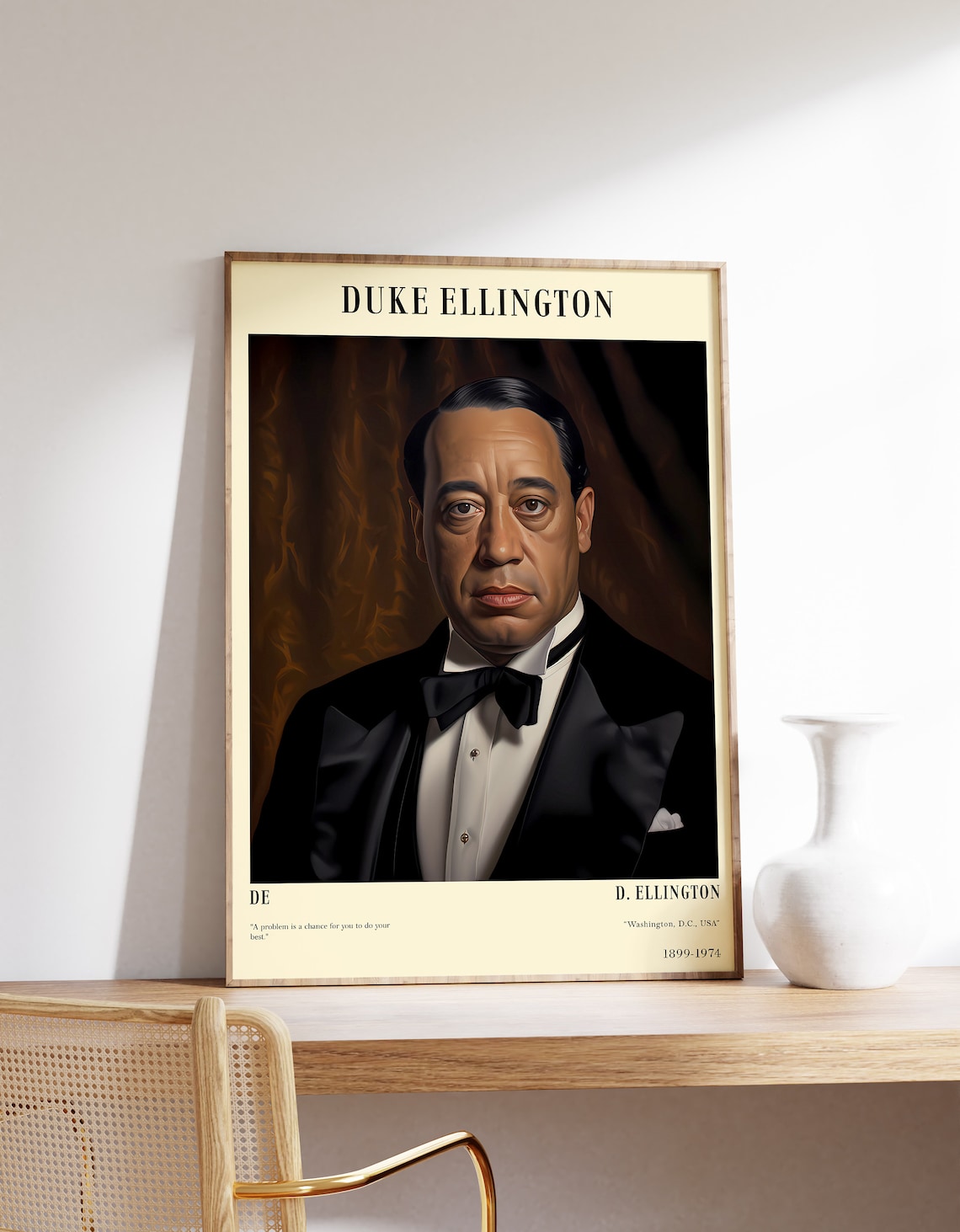 Duke Ellington Poster, Jazz Portrait Art Print