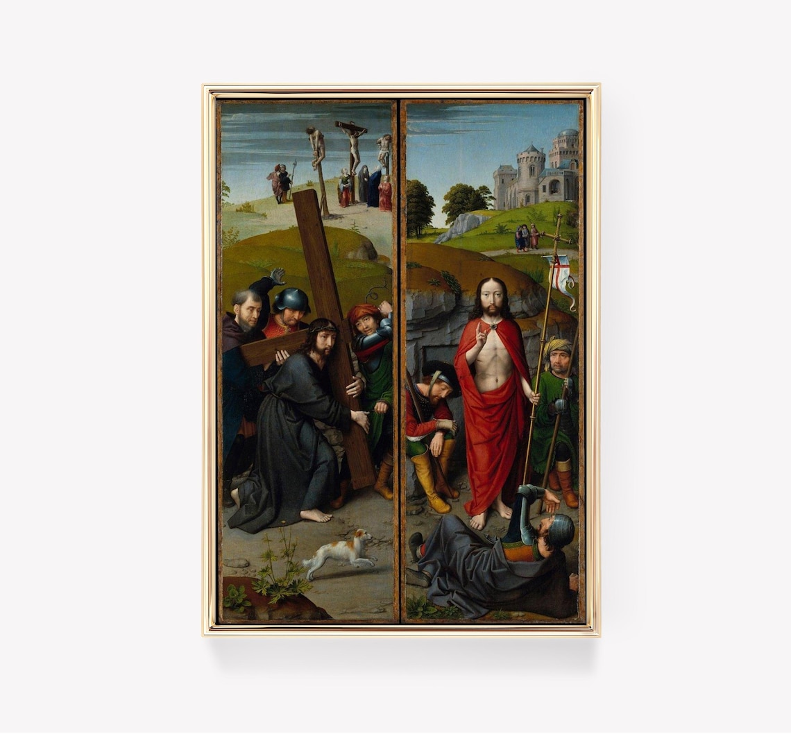 Hans Memling Christ Cross Resurrection Vintage Art Print