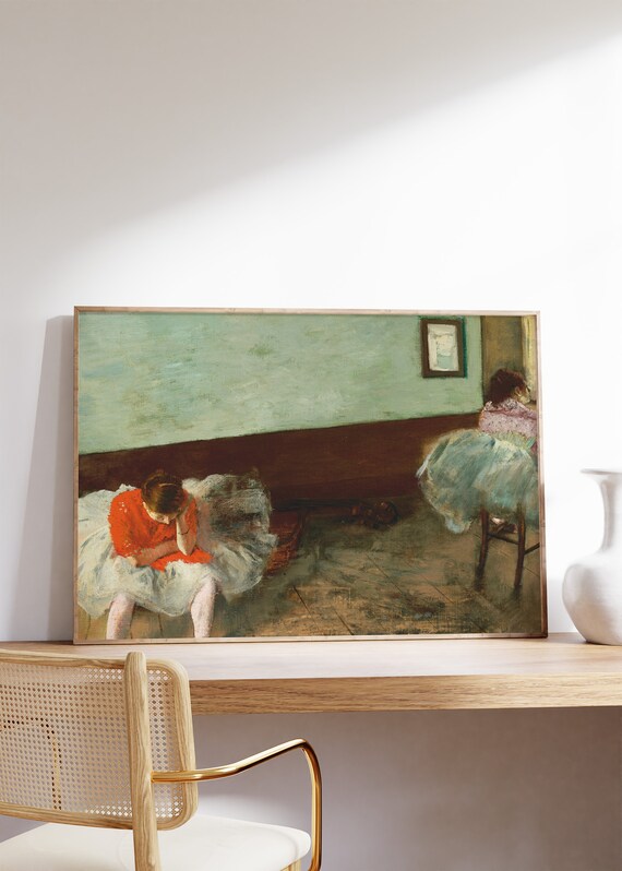 Edgar Degas Dance Lesson Ballet Rehearsal Room French Vintage Art Poster