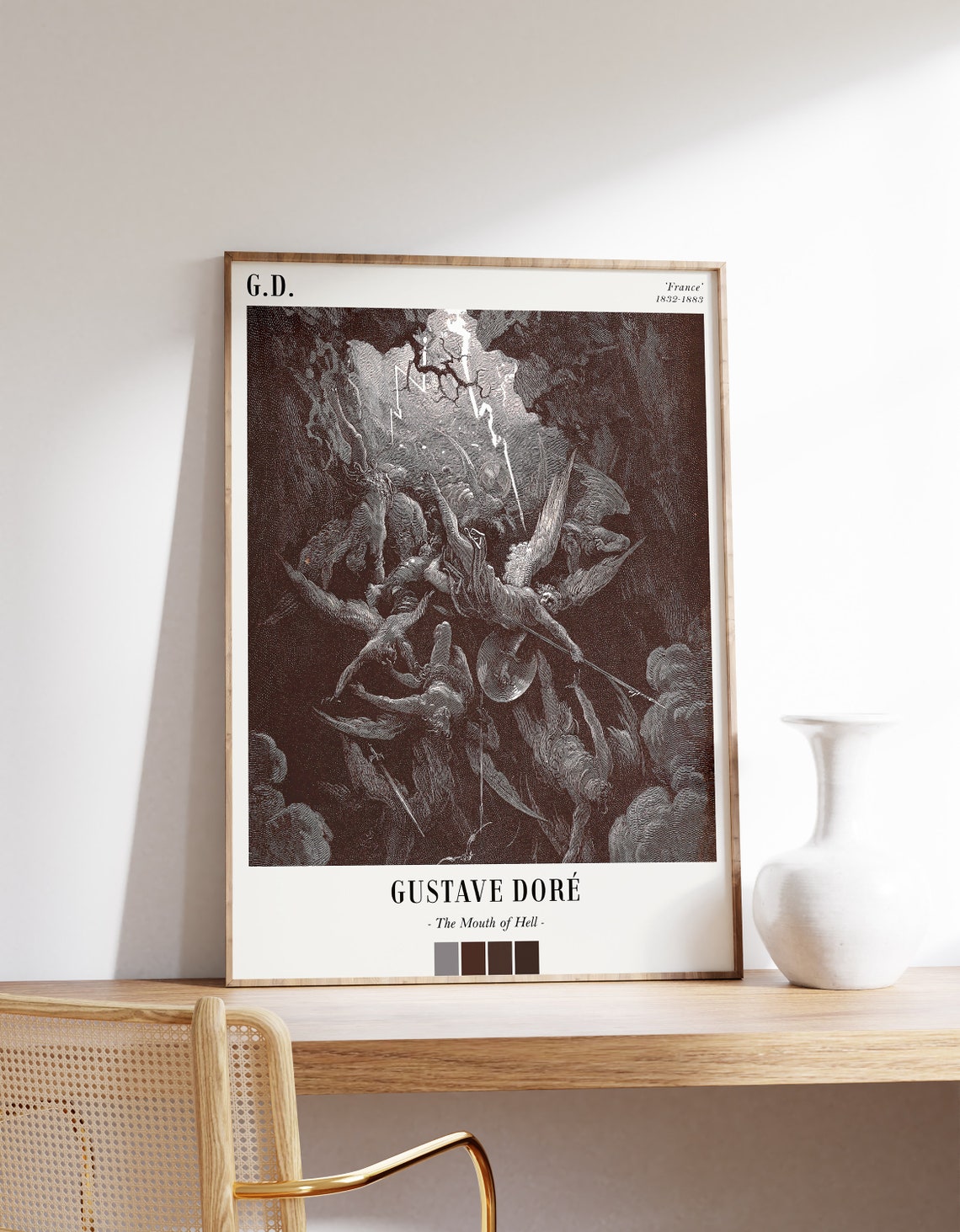 Gustave Dore The Mouth Of Hell Engraving Dark Art Poster Art
