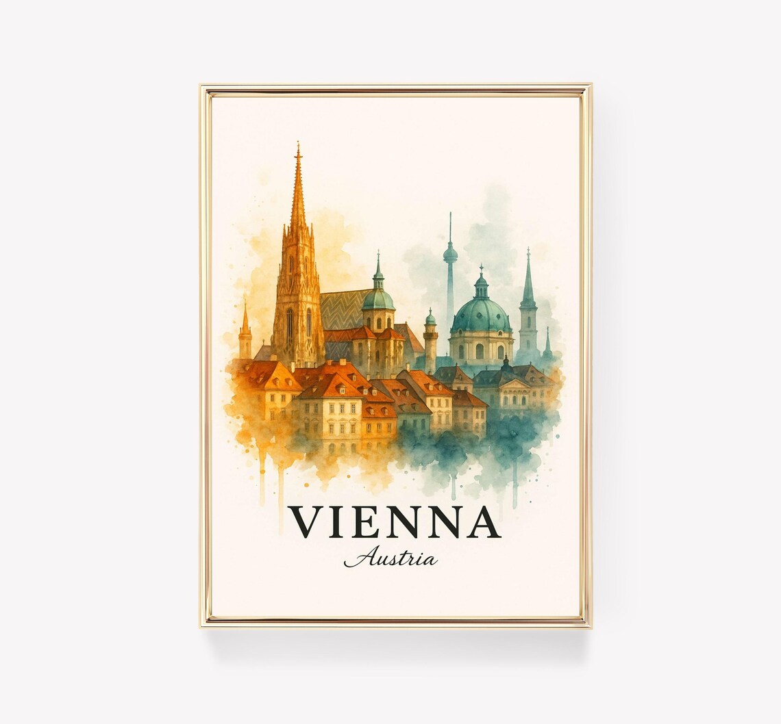 Vienna Vintage Travel Poster, Austria Travel Poster