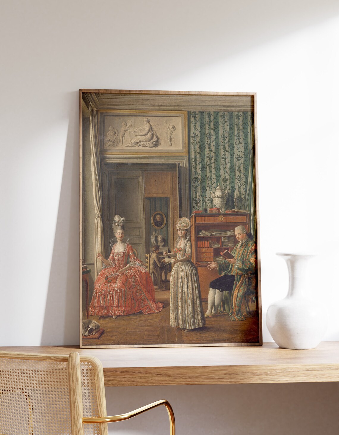 Elegant 18th Century Domestic Scene Vintage Interior Classic Poster