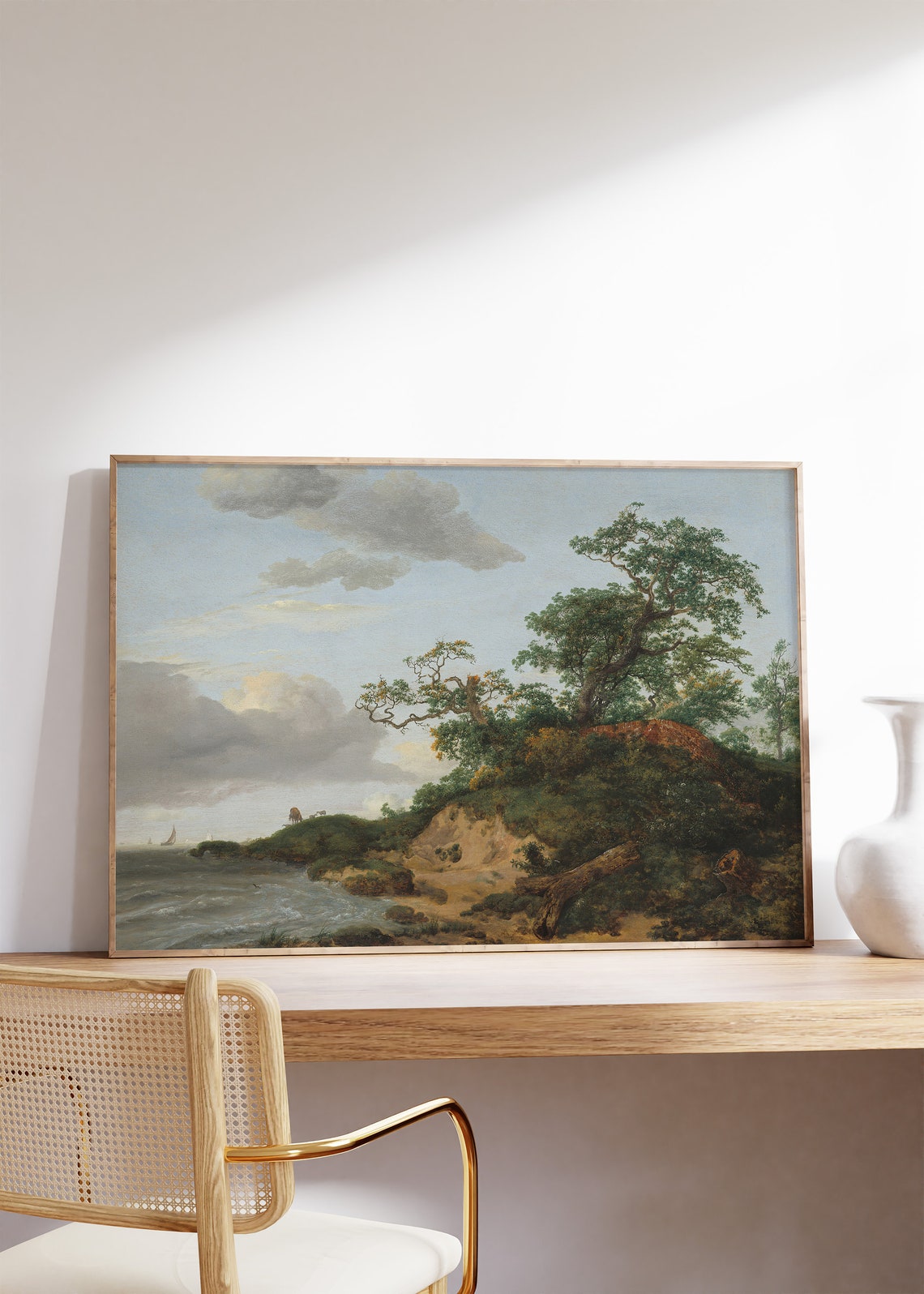 Jacob Van Ruisdael Dunes By The Sea 1648 Coastal Cloudy Sky Poster