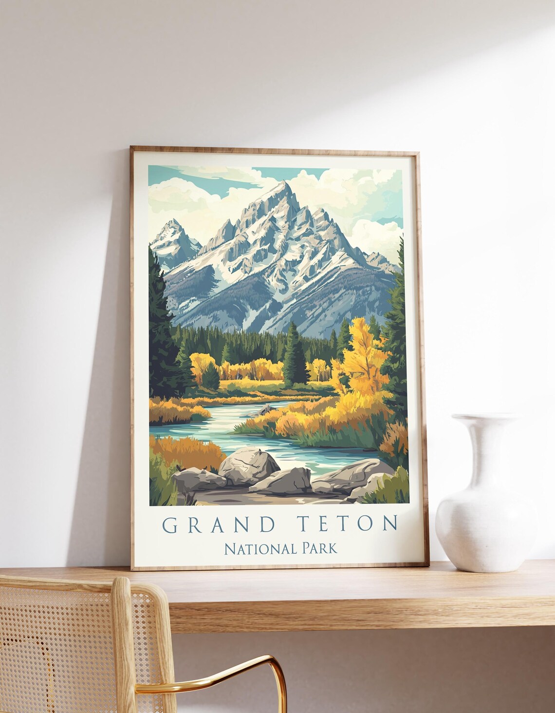 Grand Teton Travel Poster, National Park Art Print
