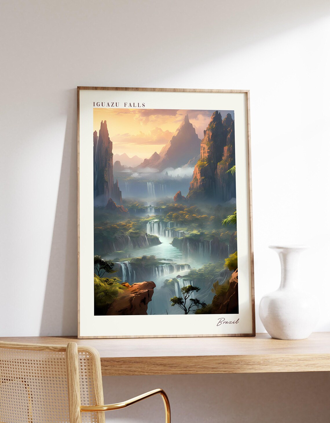 Iguazu Falls Travel Poster, Brazil Decor