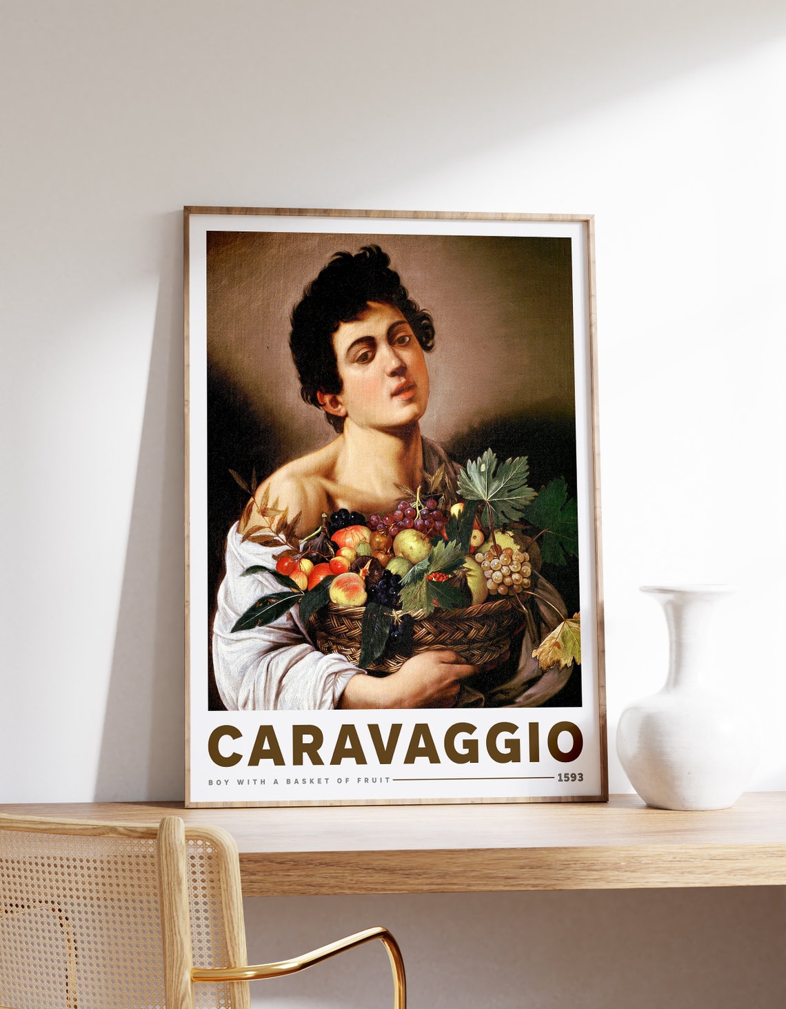 Caravaggio Boy with a Basket of Fruit 1593 Baroque Classic Art Poster
