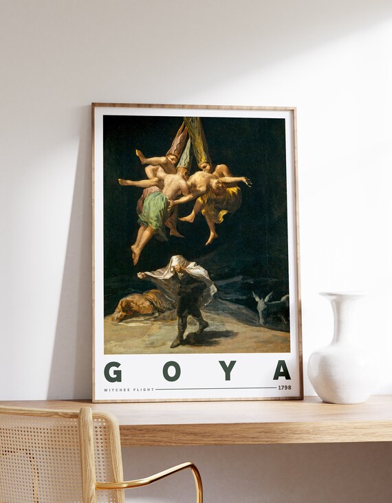 Witches Flight By Francisco Goya Gothic Print Wall Art Exhibition Poster Academia Mid Century Modern