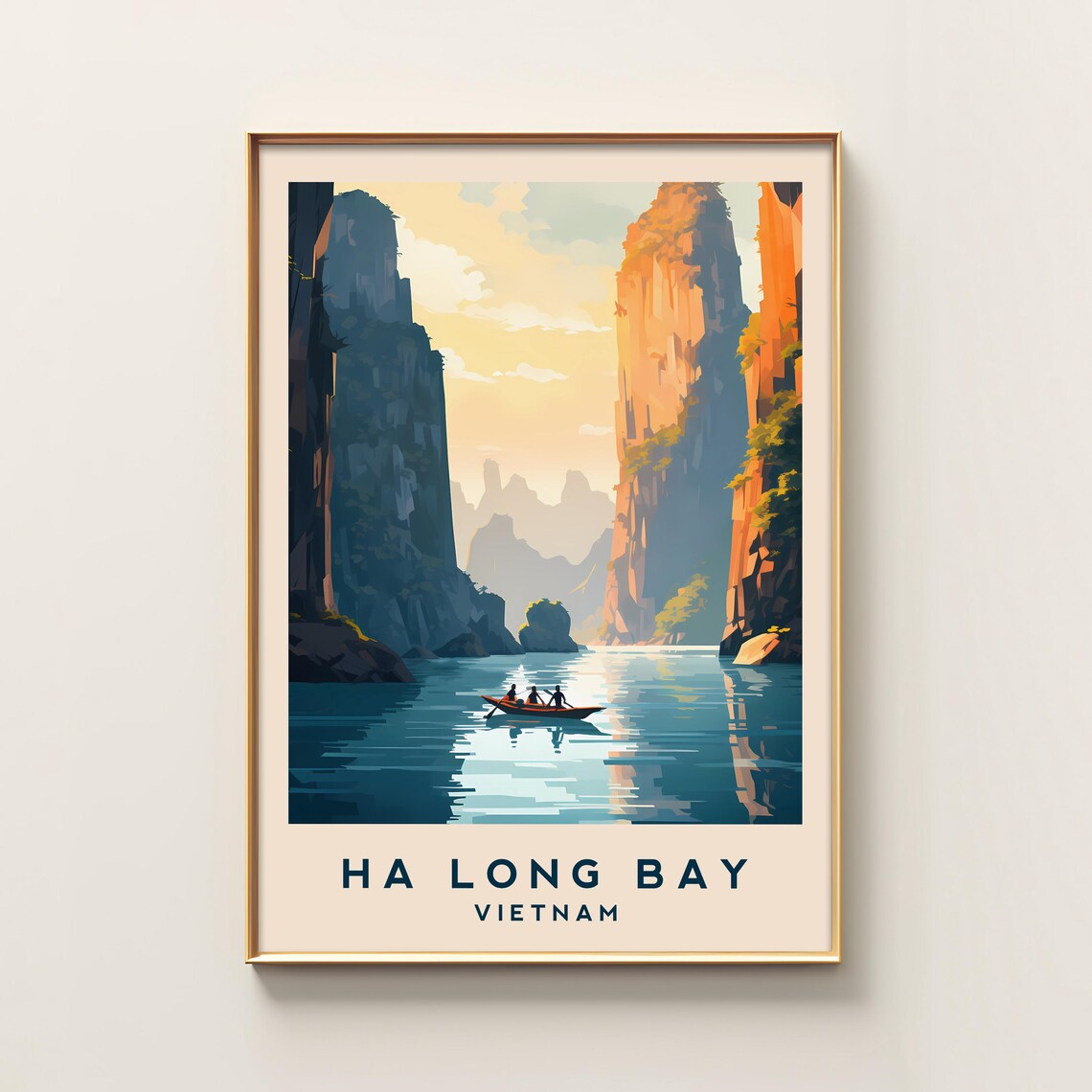 Ha Long Bay Travel Poster, Vietnam Artwork