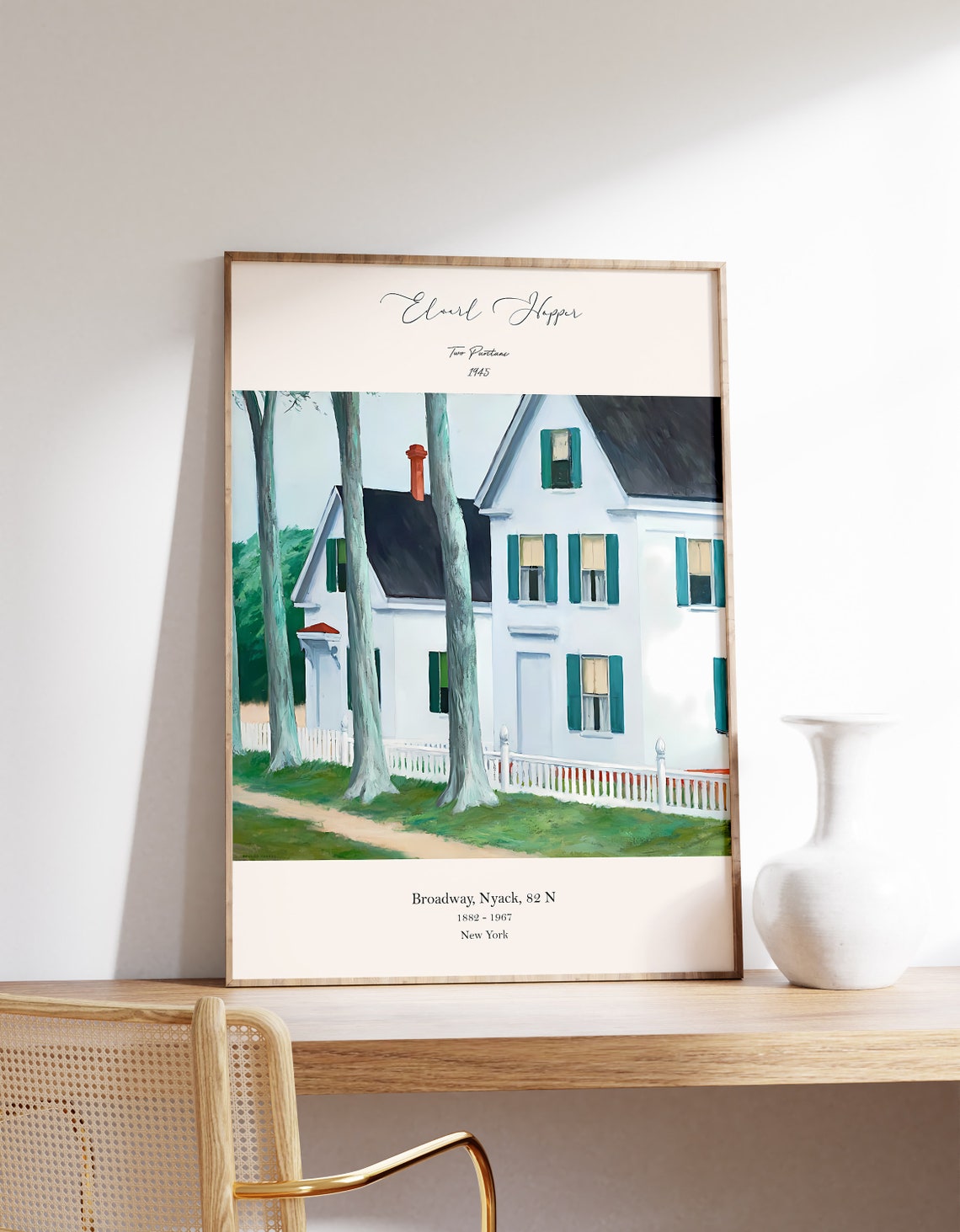 Edward Hopper Two Puritans 1945 White House Painting Art Poster