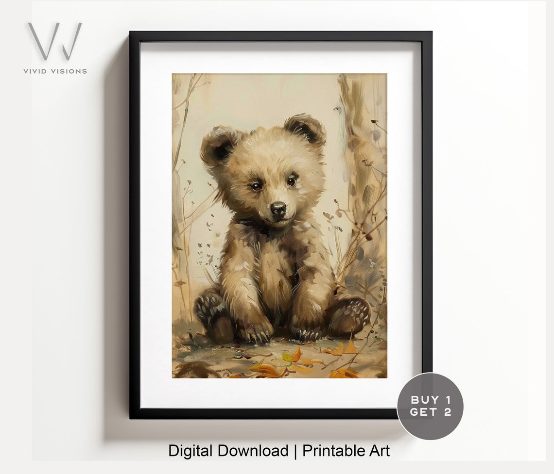 Baby Bear Woodland Animal Art Farm Animal Nursery Art Farm Nursery Decor Baby Room Art Forest Animal Babies Download 1234