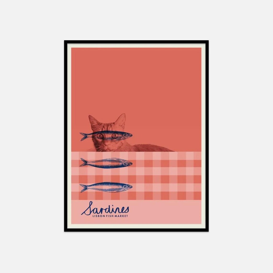 Cat Sardines Kitchen Wall Art, Funny Cat Poster - Image 4