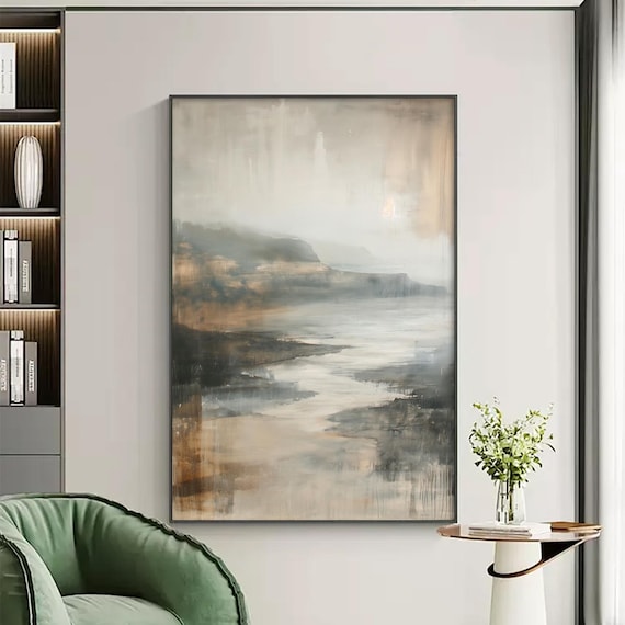 Abstract Landscape Oil Painting, Modern Wall Art Print
