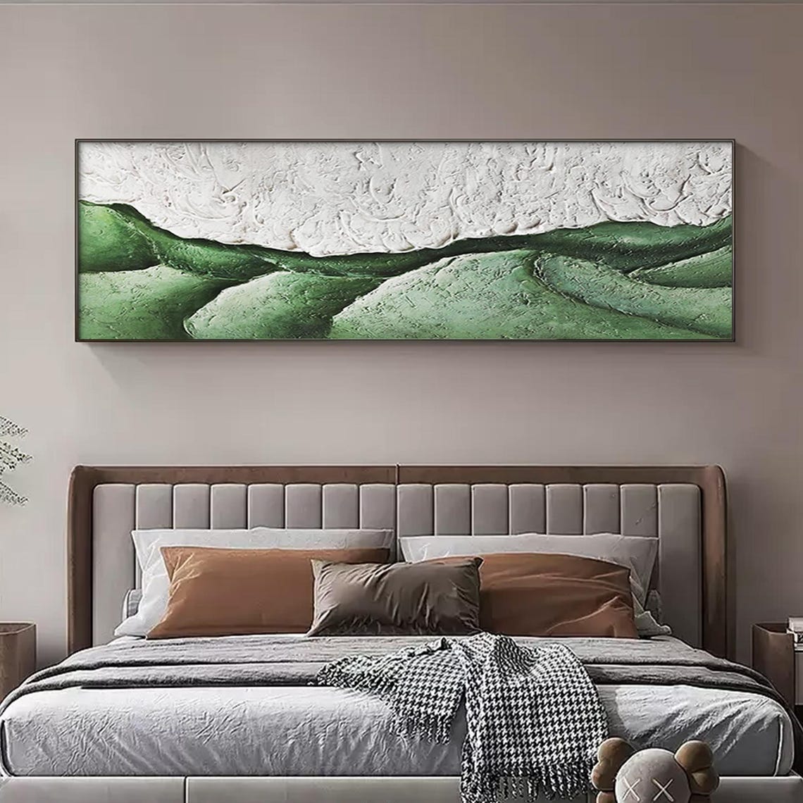 Emerald Green Ocean Waves With White Textured Top Abstract Poster - Image 2