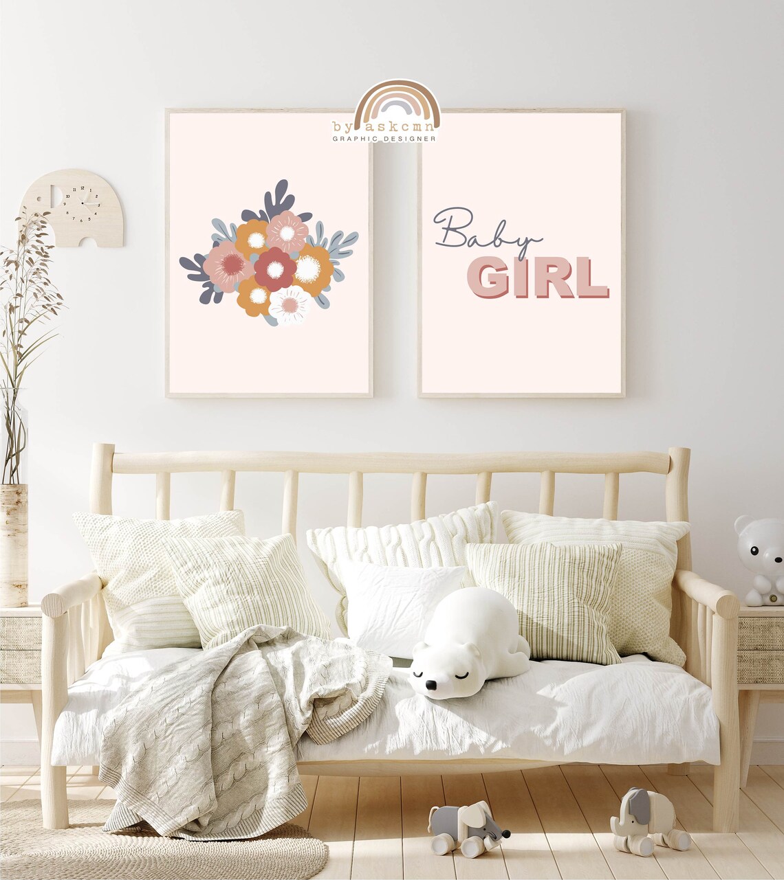 Baby Room Poster Nursery Wall Art Rainbow Boho Nursery Print Boho Wall Art Quote Poster Baby Girl Nursery Decor - Image 3