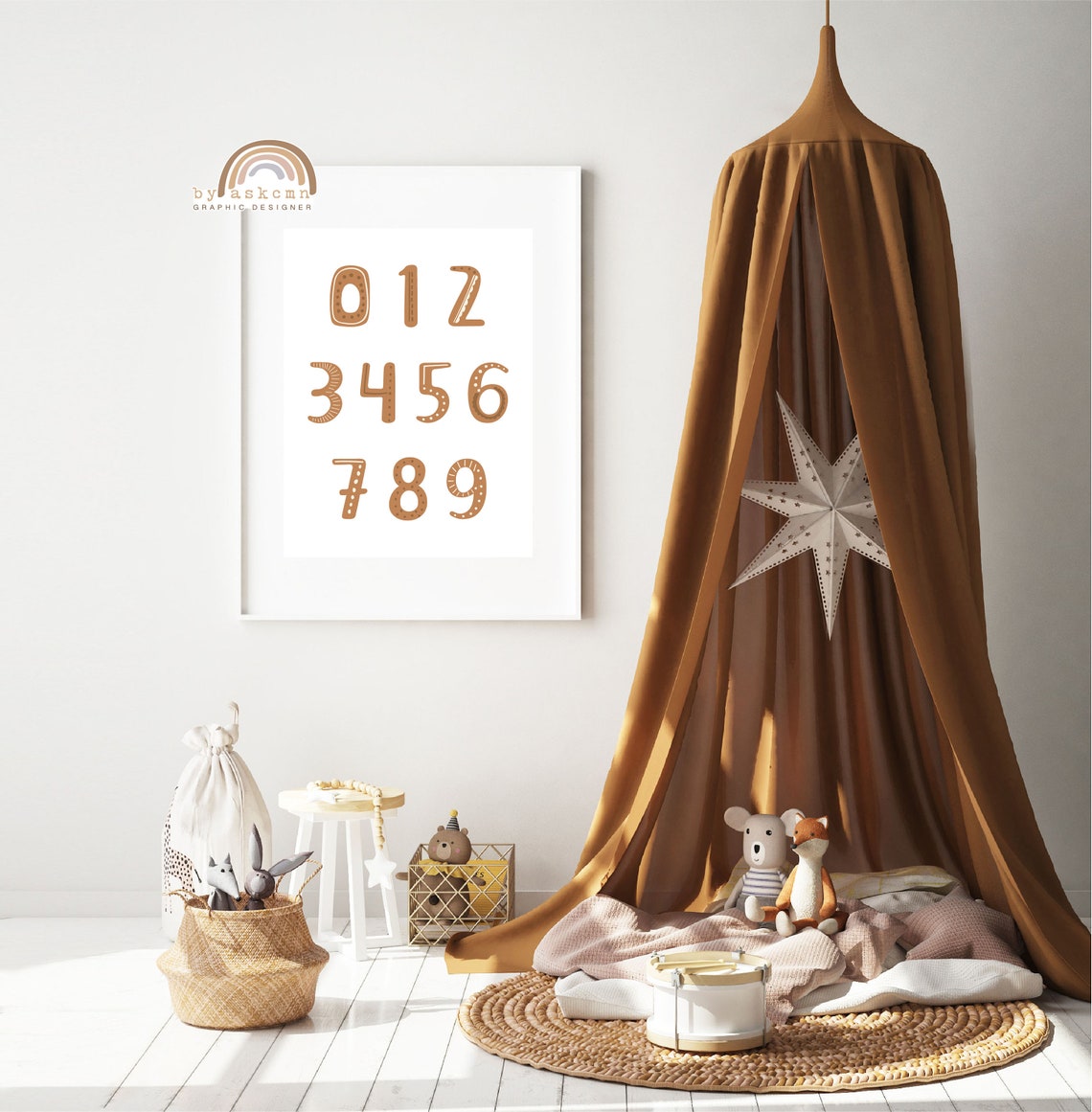 Numbers Nursery Print Kids Wall Art Baby Room Poster Gender Neutral Print Baby Gift Wall Art Alphabet Print Numbers Poster - Image 4