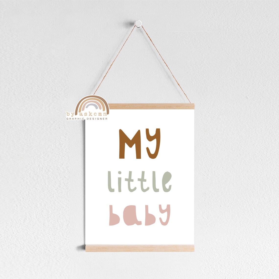 Nurserywall Art Rainbow Wall Decor Baby Room Poster Nursery Print Art Neutral Rainbow Art Quote Poster Instant - Image 2