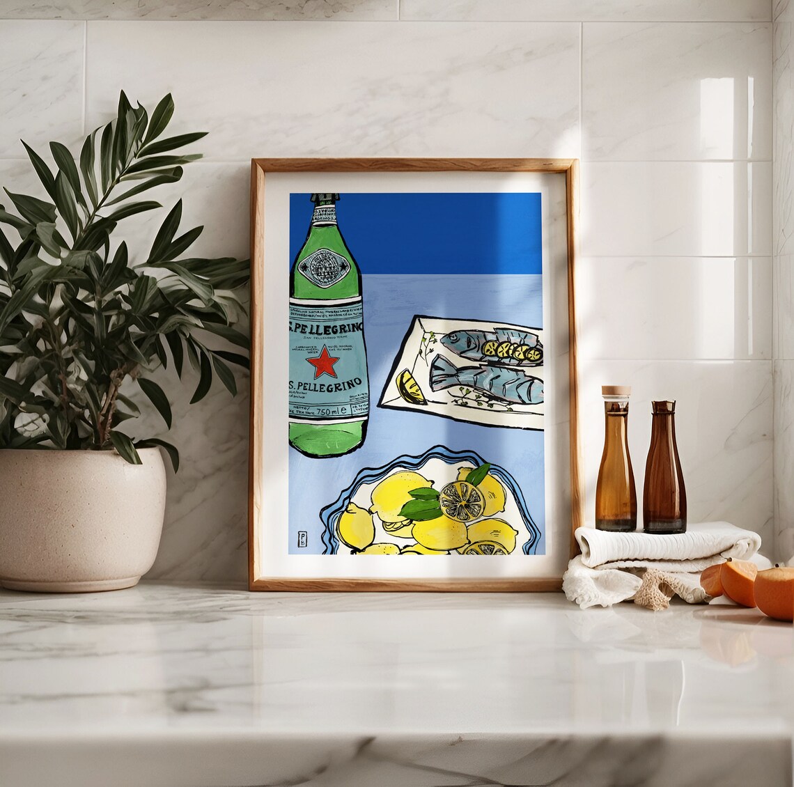 Splash Of Lemon Gicle Fine Art Print Dining Art Print Wall Art Decor Line Art Food Art Kitchen Art Pascale Berkowitz