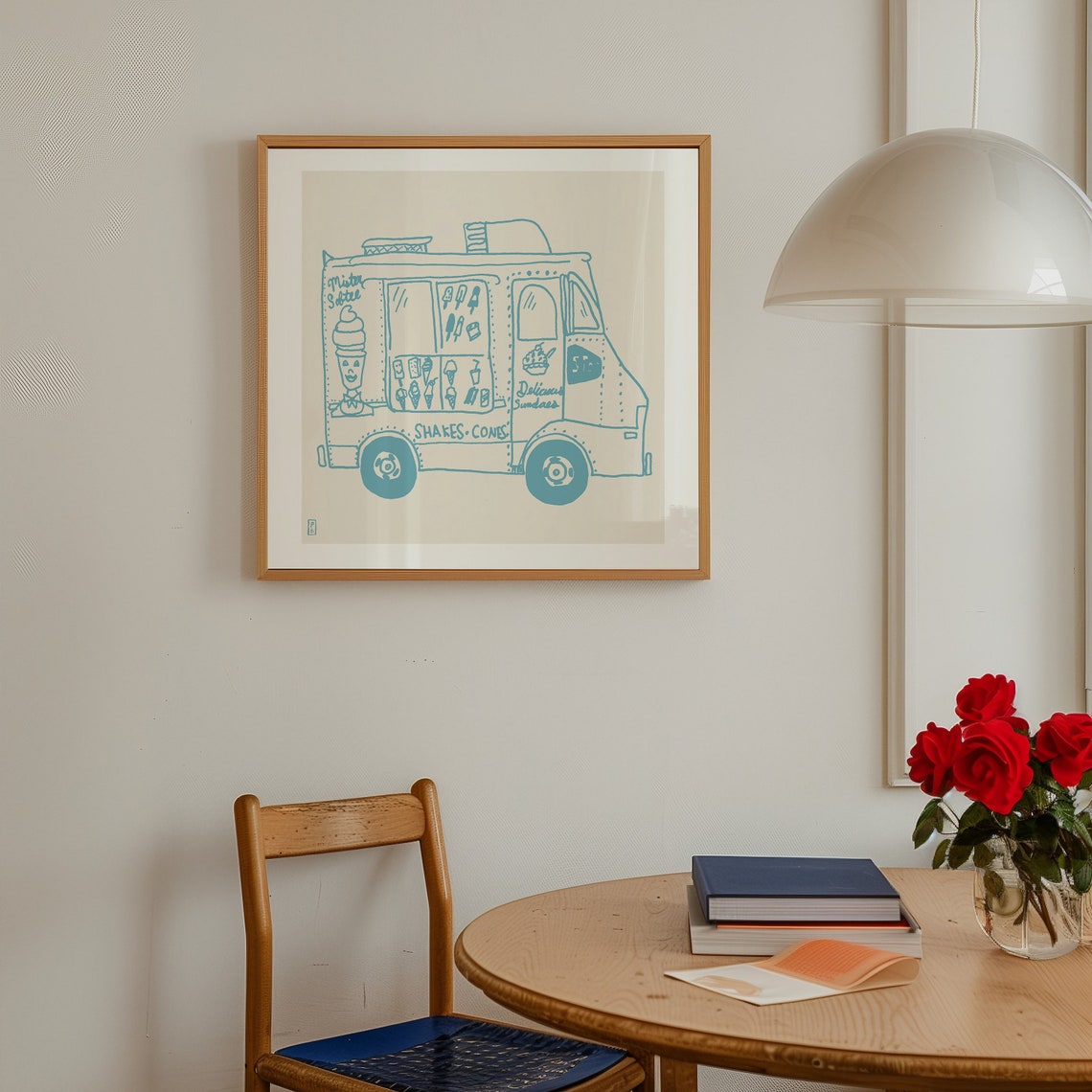 Mister Softee Gicle Fine Art Print Sketch Illustration Line Art Drawing Fine Art Print Wall Decor Ice Cream Art Kids Room Decor