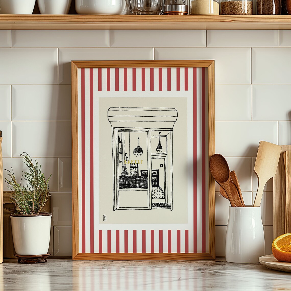 Bakery Minimalist Art Print, New York Poster