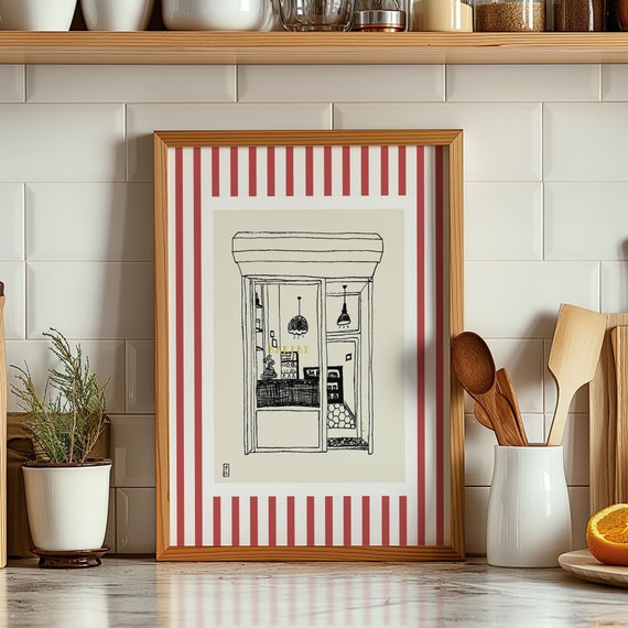 Bakery Minimalist Art Print, New York Poster