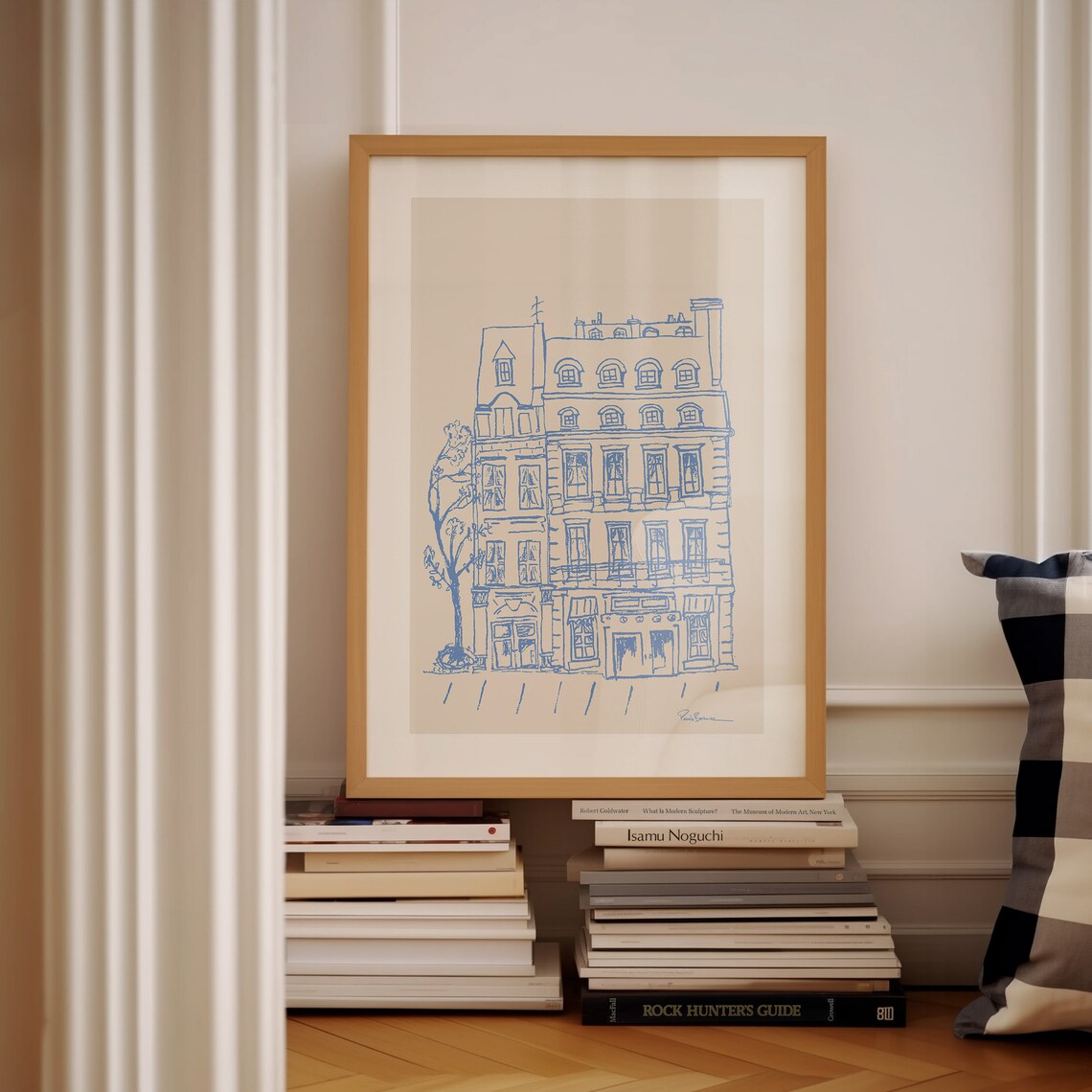 Parisienne Building, Minimalist Paris Travel Art Print
