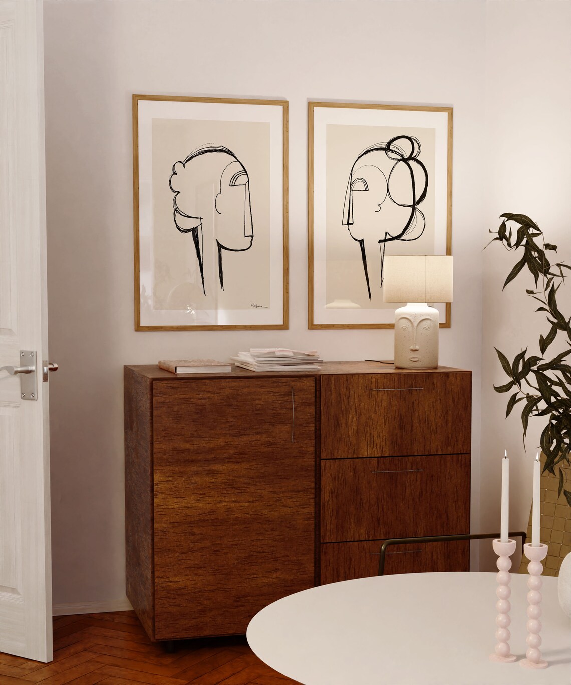 Abstract Profile II Sketch Illustration Art Print