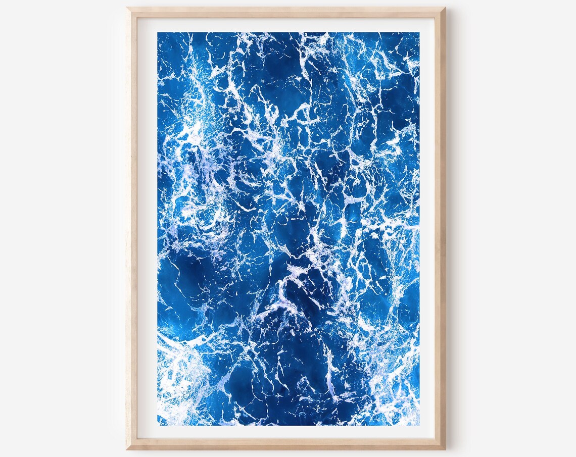 Ocean Nature Print, Modern Coastal Beach Poster