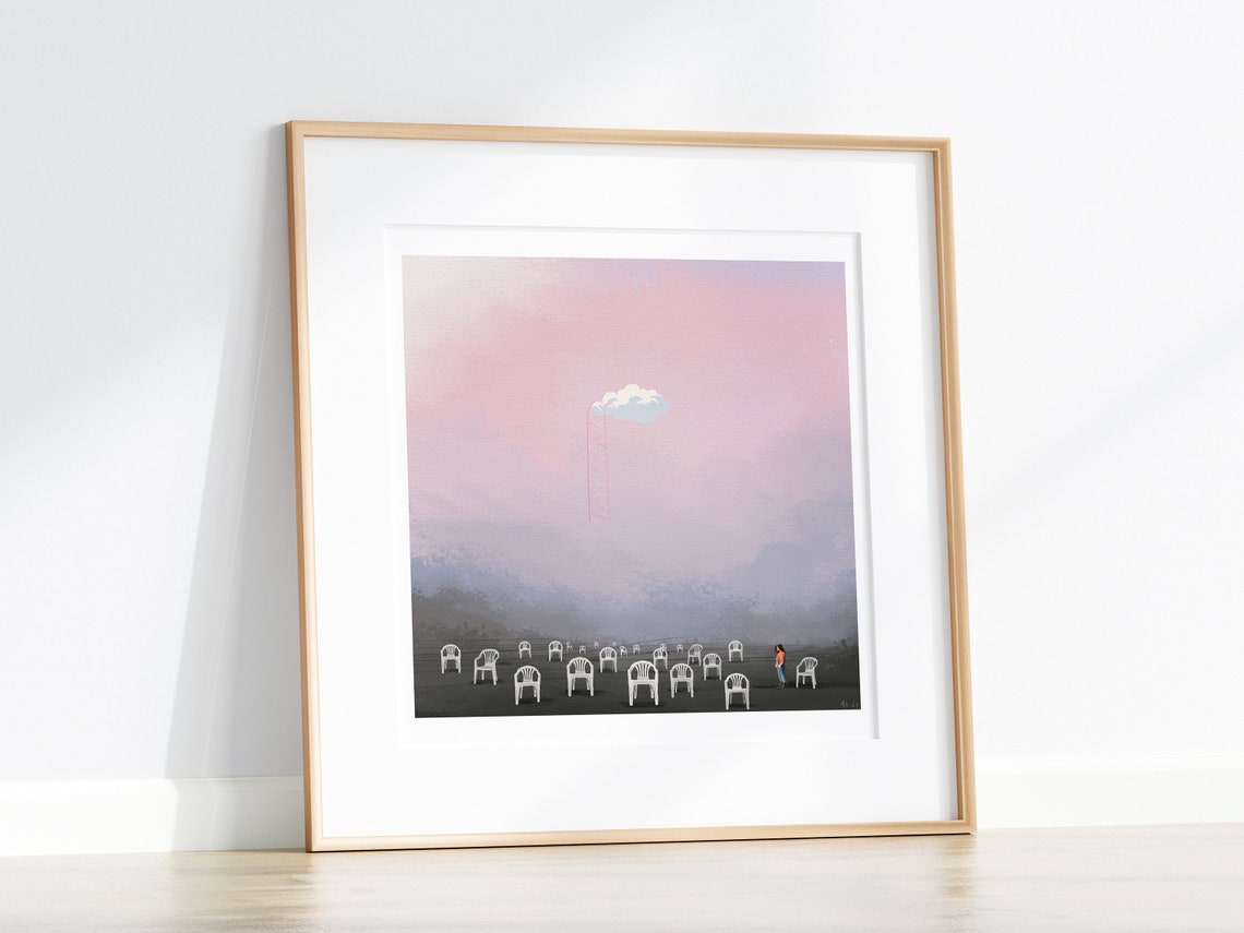 Empty Chairs - Minimalist Art Print - Image 2