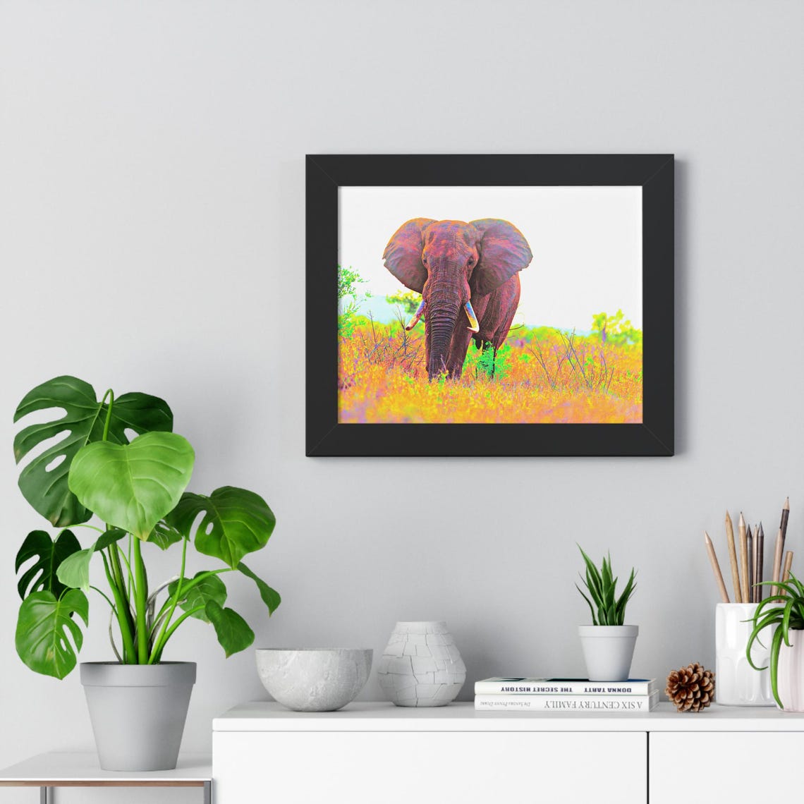 Colorful Elephant Safari Poster Vibrant Pop Art African Elephant - Image 4