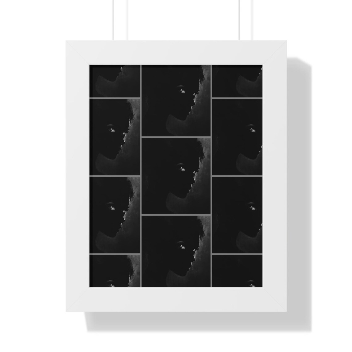 Haunting Dark Silhouette Woman Stare Mosaic Framed Art Poster - Image 3