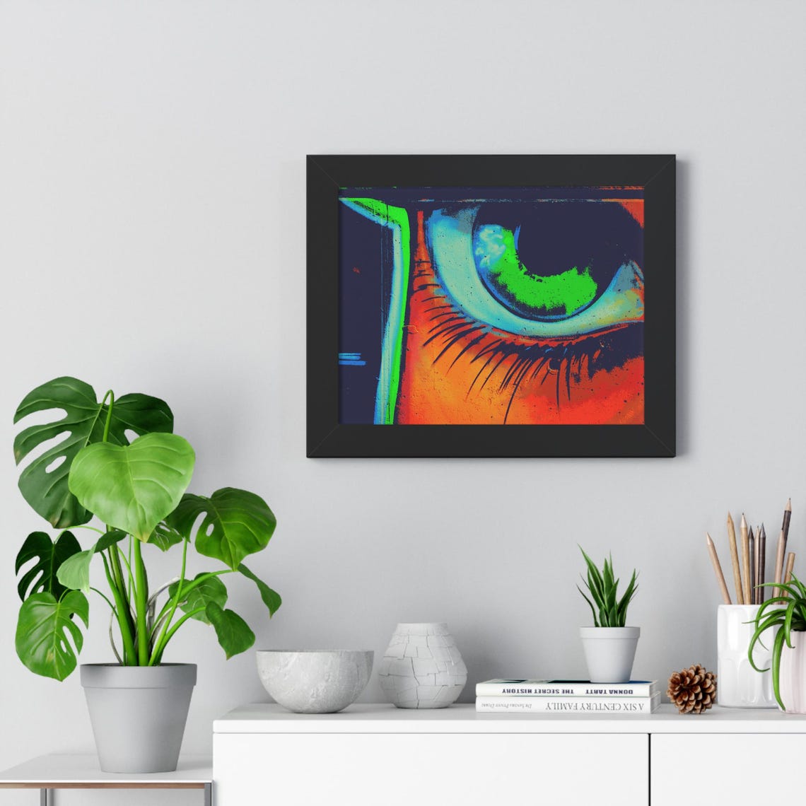 Hypnotic Giant Green Eye Graffiti Mural Close-Up Framed Poster - Image 4